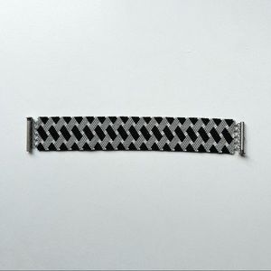 Beadwork Cuff Bracelet w/ Geometric Pattern